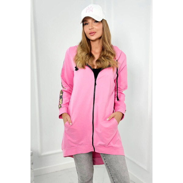 K-Fashion Mikina so zipsom na chrbte svetlo ružová 44559999