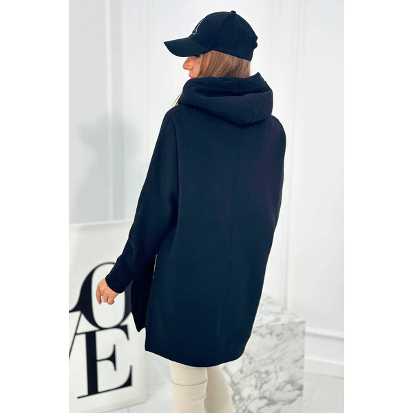 K-Fashion Zateplená mikina s bočnými otvormi čierna 66035659