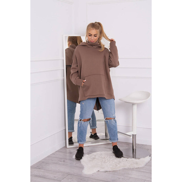 K-Fashion Zateplená mikina so zipsom na chrbte mocca 44560587