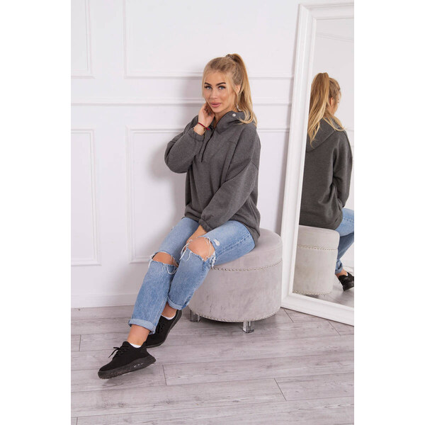 K-Fashion Mikina s kapucňou v grafitovej farbe 44560616