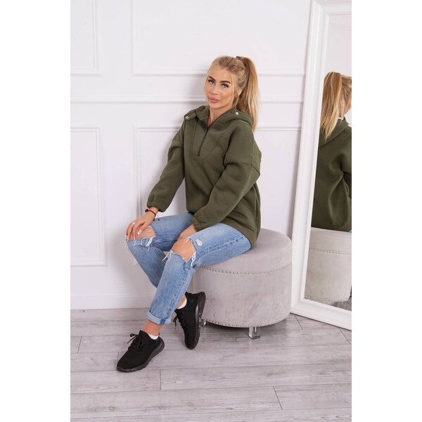 K-Fashion Khaki mikina s kapucňou 44560619