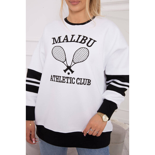 K-Fashion Zateplená mikina Malibu biela+čierna 44560640