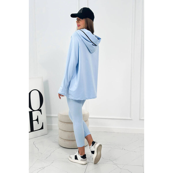 K-Fashion Bavlnená mikina s kapucňou + legíny modrý 44562195