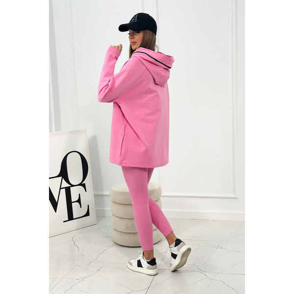 K-Fashion Bavlnená mikina s kapucňou + legíny ružový 44562197