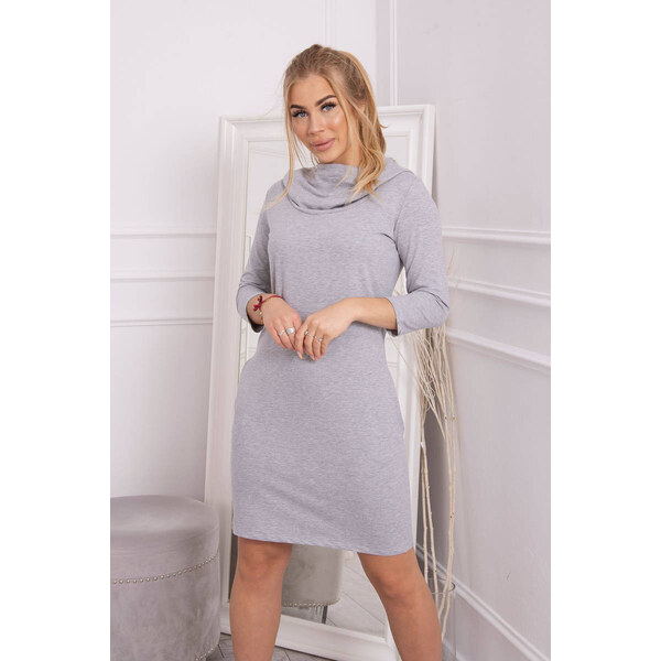 K-Fashion Šaty s kapucňou a vreckami šedej 49758355