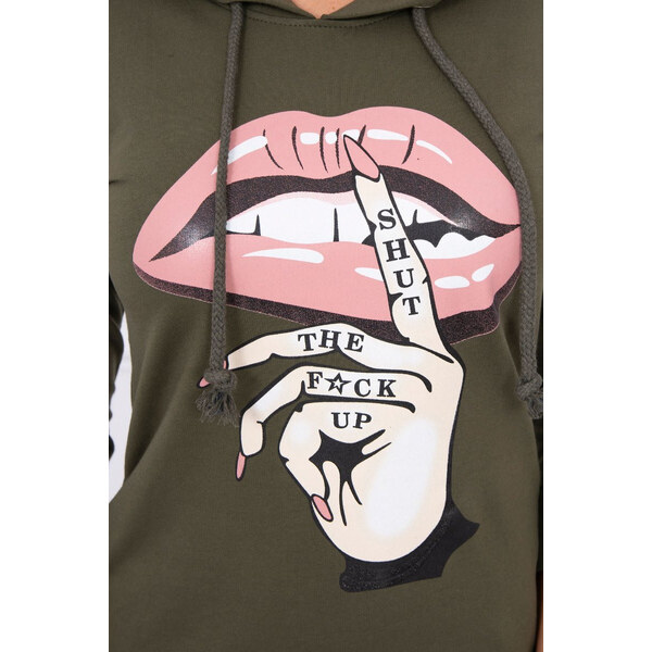 K-Fashion Šaty s dlhším chrbtom a farebnou khaki potlačou 49758371