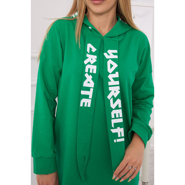 K-Fashion Oversize zelené šaty s kapucňou 49759640