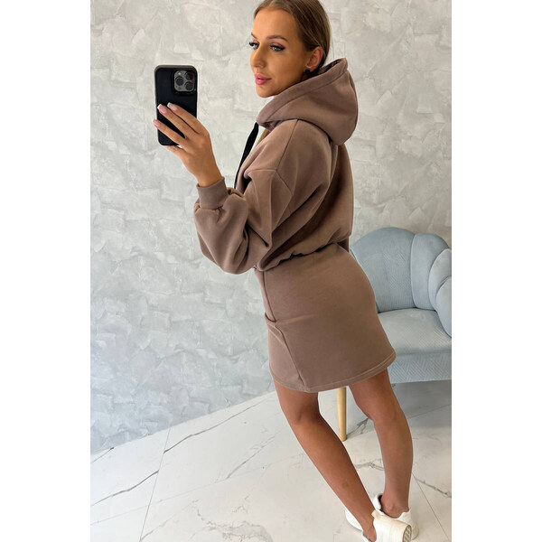 K-Fashion Hrejivé šaty s obálkovým spodným dielom mocca 49759880