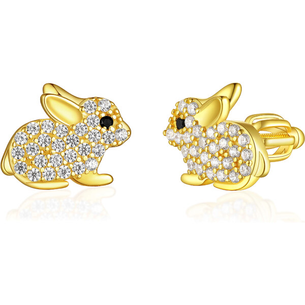 Olivie Strieborné náušnice KRÁLIK GOLD 8034 47016259