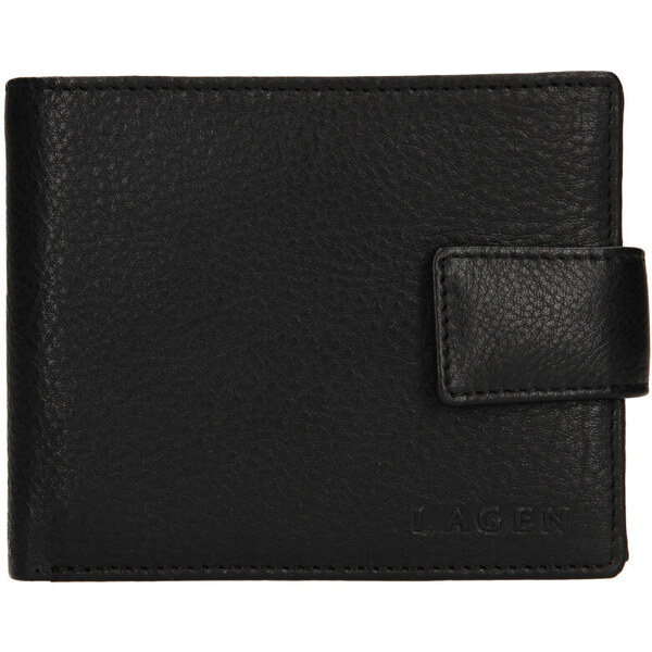 Lagen Pánska kožená peňaženka so zápinkou LG-22111/L čierna 46999848
