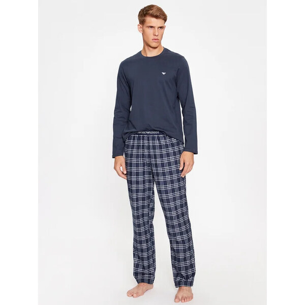 Pánske pyžamové nohavice 112036 3F576 59136 čierna kocka - Emporio 49778212