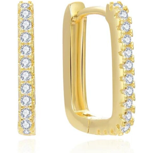 Olivie Strieborné obdĺžnikové náušnice GOLD 8046 47051127