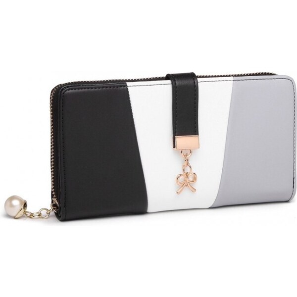 Miss Lulu Peňaženka - trojfarebná s PU kože, čiernošedá 47035359