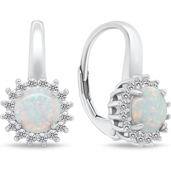Brilio Silver Pôvabné strieborné náušnice so zirkónmi a opálmi EA930W 66584983
