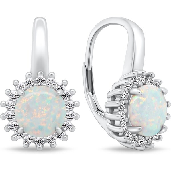 Brilio Silver Elegantné strieborné náušnice so zirkónmi a opálmi 66582612