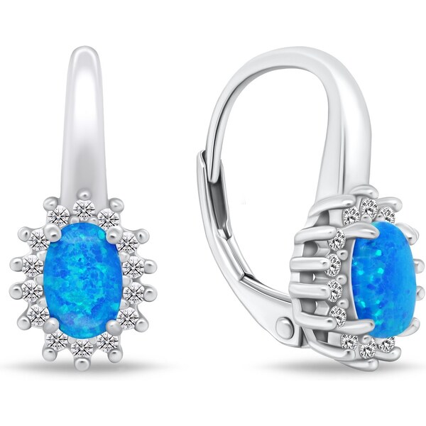 Brilio Silver Krásne strieborné náušnice so syntetickými opálmi 66583794