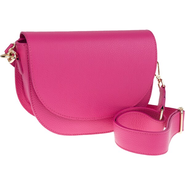 Ružová kožená talianska crossbody kabelka Ramona Fuxia NovaKabelka.sk 47044118