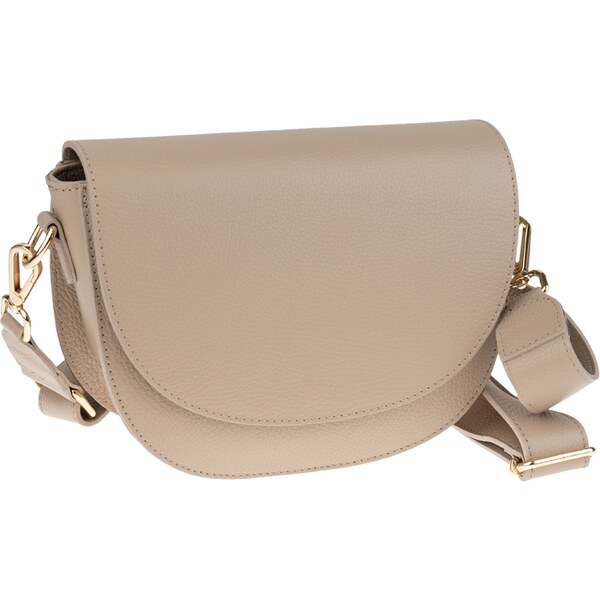 Hnedá kožená talianska crossbody kabelka Ramona Cappuccino NovaKabelka 47044122