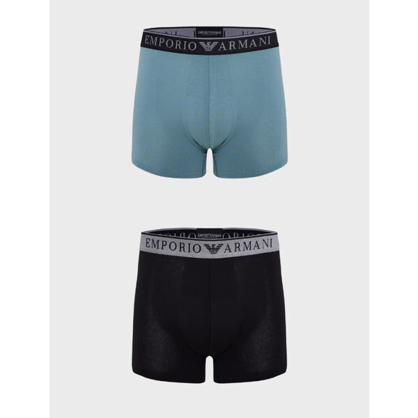 Pánske boxerky 2PACK 111769 3F720 29921 zeleno-čierne - Emporio Armani 49778204