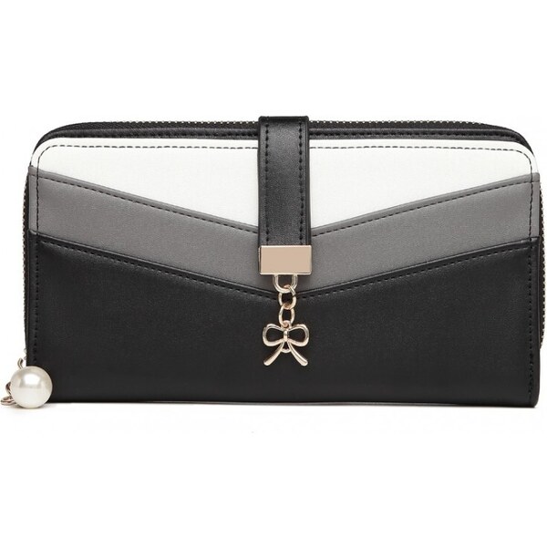 Miss Lulu Peňaženka - trojfarebná s trojlístkom, čierna 47061352