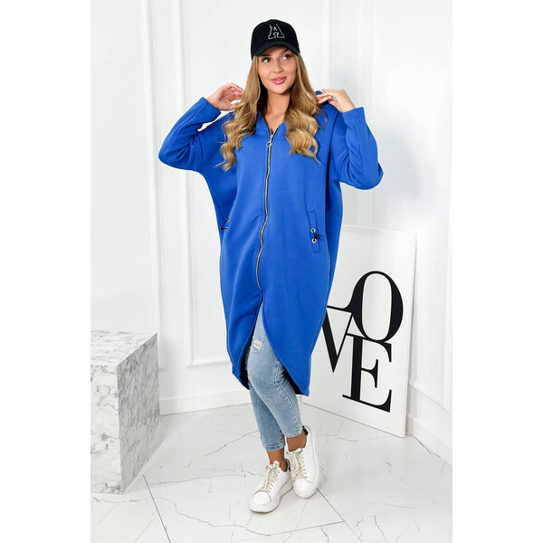 Fashionweek Dlhá asymetrická zateplená mikina s kapucňou K9313 50736594