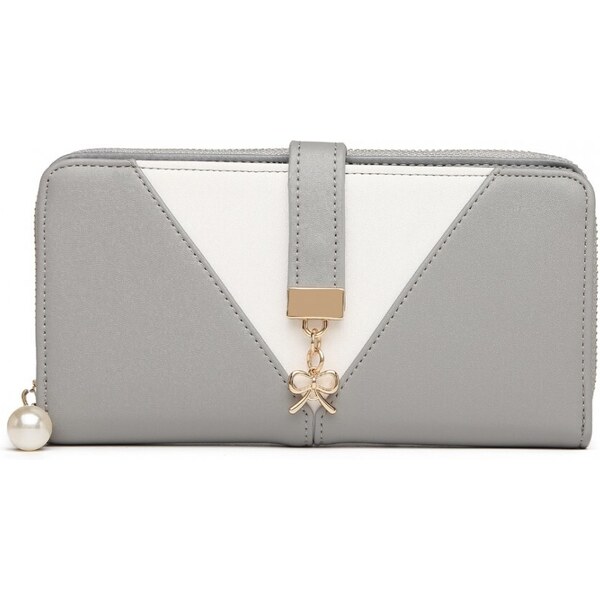 Miss Lulu Peňaženka - dvojfarebná s mašličkou, šedá 47061354