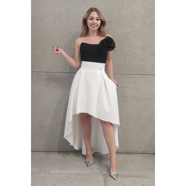 miadresses.sk Smotanová asymetrická sukňa 47078055