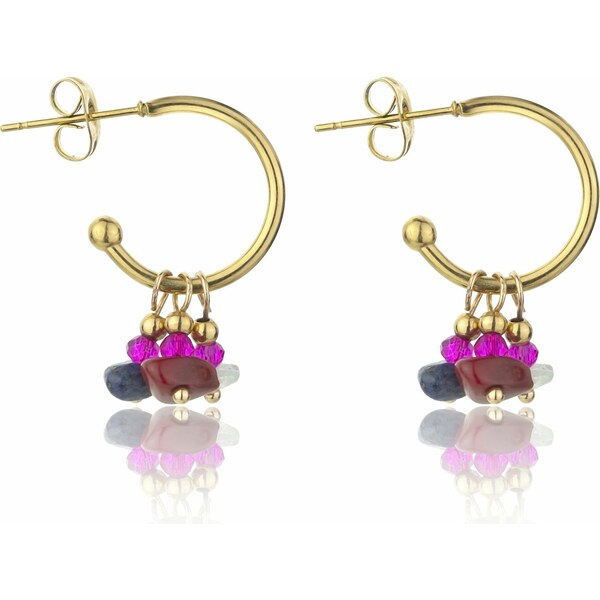 Emily Westwood Pozlátené kruhové náušnice s príveskami EWE23039G 66592517