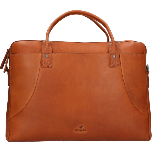 Pánska kožená taška na notebook Mustang Lusis - koňak 47081240