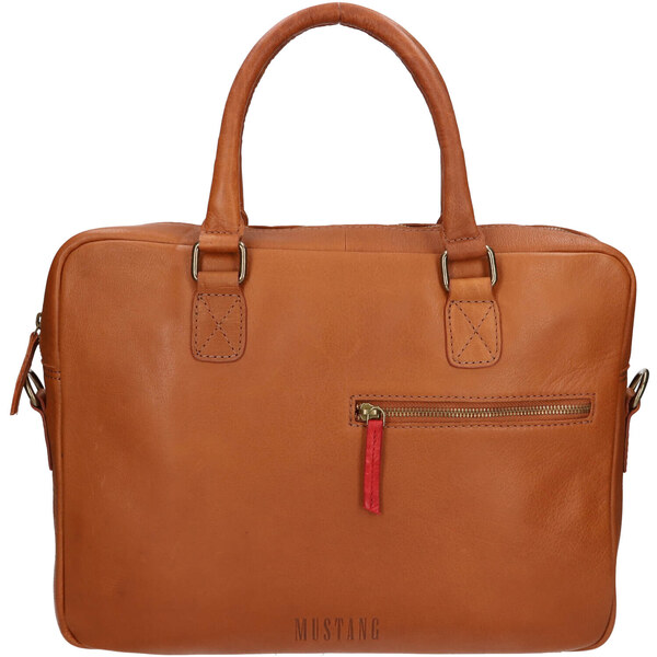 Pánska kožená taška na notebook Mustang Lucius - koňak 47081237