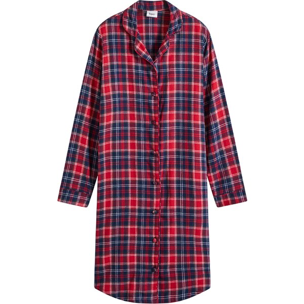 bonprix Nočná košeľa z flanelu s gombíkovou légou, farba modrá 47086338