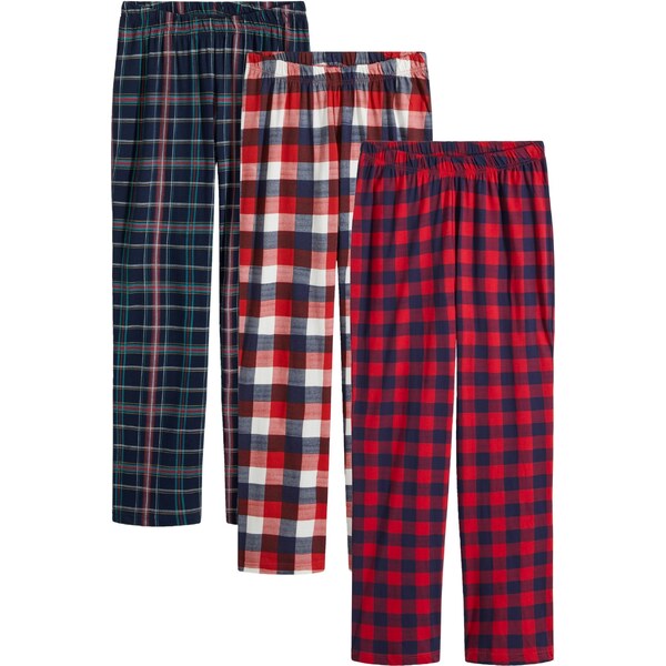 bonprix Pyžamové nohavice (3 ks) z čistej bavlny, farba modrá 47086458