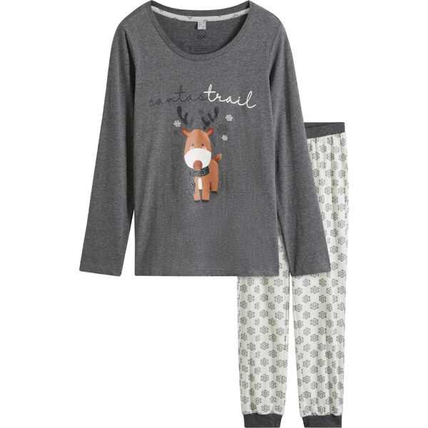 bonprix Pyžamo z mäkkej bavlny, farba biela 47086429