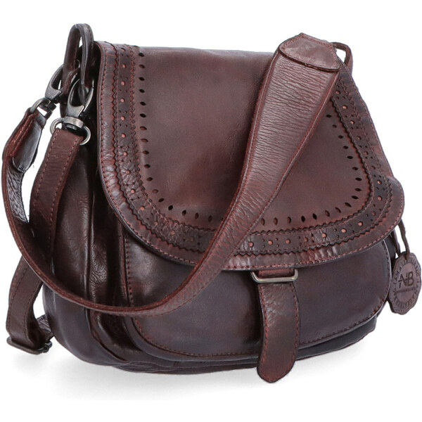 Kožená kabelka crossbody Noelia Bolger vínová NB 2030 BO 47092295