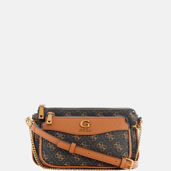 Hnědá kabelka Guess Nell Double Crossbody pouch 55421 47120344