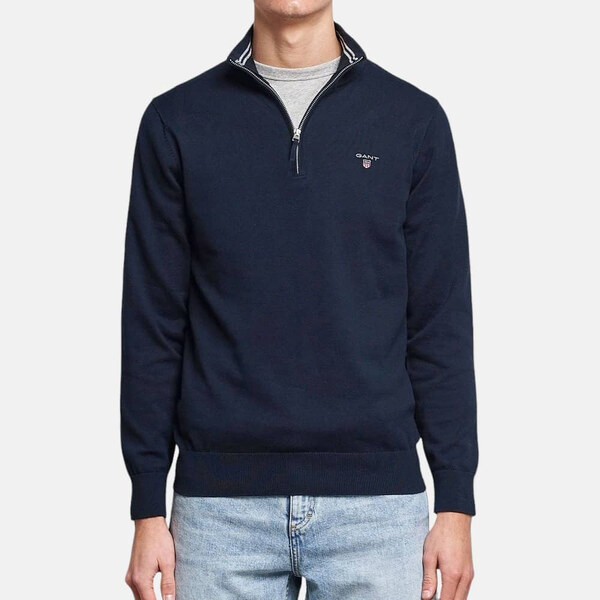 Tmavě modrý svetr Gant half-zip 55552 47120373