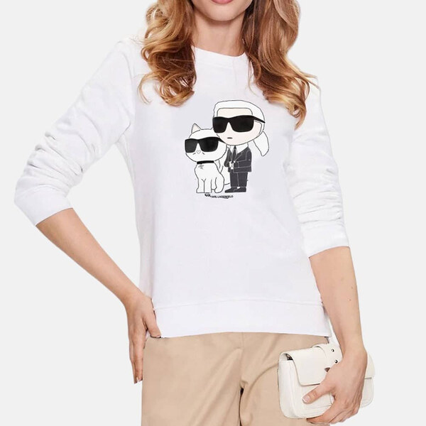 Dámská bílá mikina Karl Lagerfeld Ikonik 55572 47120392