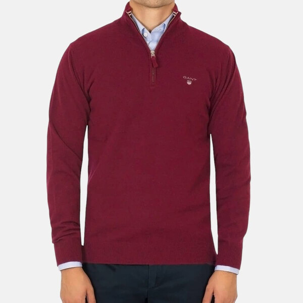Vínový svetr Gant half-zip 55580 47120400