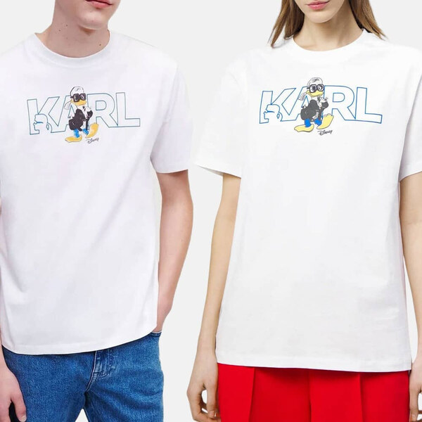 Unisex bílé triko Karl Lagerfeld - Disney 55604 47120423
