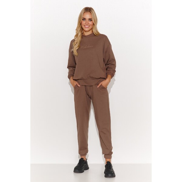 Makadamia Minimalistická dámska tepláková súprava M804 | hnedá M804 47128887