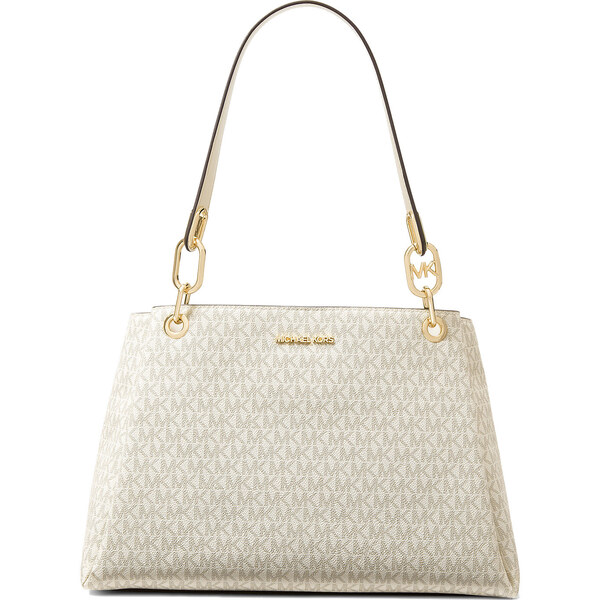 Michael Kors Trisha Large Logo Shoulder Bag Light Cream Multi 63717797