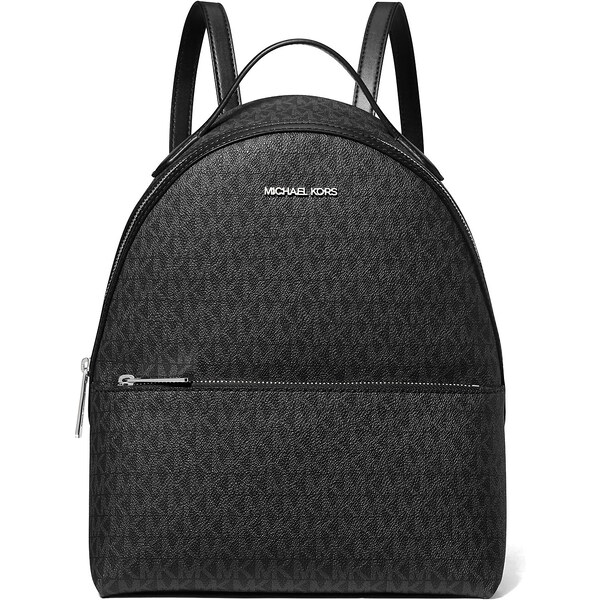 Michael Kors Sheila Medium Logo Backpack Black Silver 63717772