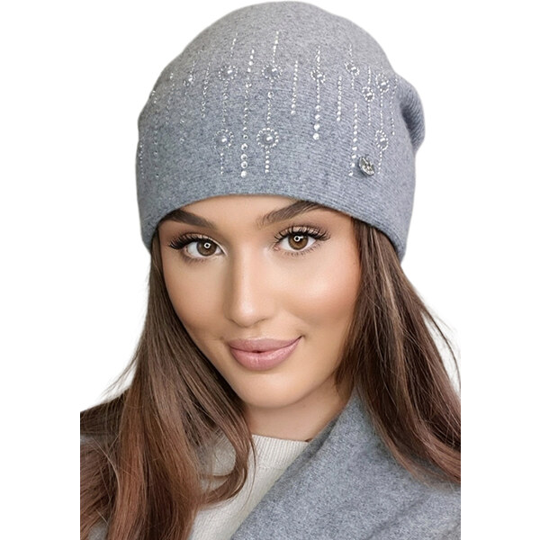 Kamea Šedá dámska štýlová zimná čiapka Eleni, Farba šedá 66321662