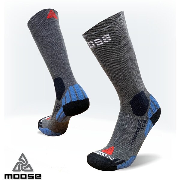COMPRESS ICE merino kompresné ponožky Moose Sivá XS 1 pár 47187088