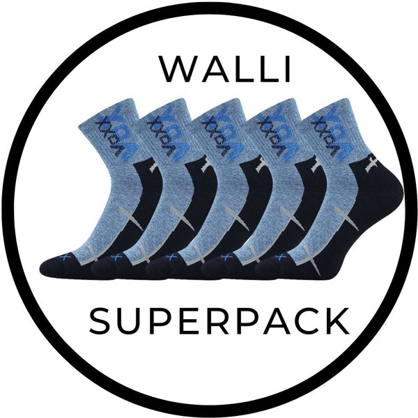 SUPERPACK - WALLI športové ponožky so striebrom VoXX - 5 párů Modrá 39 47177935