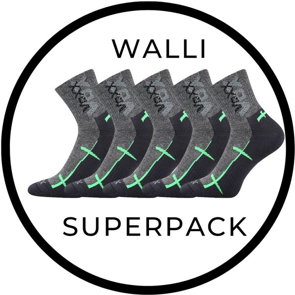SUPERPACK - WALLI športové ponožky so striebrom VoXX - 5 párů Tm. sivá 58165892