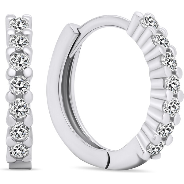 Brilio Silver Trblietavé kruhové náušnice so zirkónmi EA665W 66581990