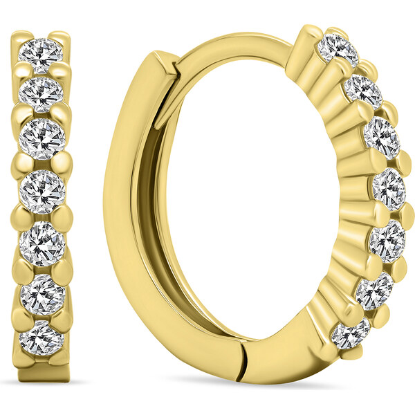 Brilio Silver Trblietavé pozlátené kruhové náušnice so zirkónmi EA665Y 66667285