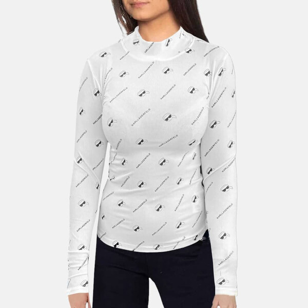 Dámské bílé triko Karl Lagerfeld 55614 47198824