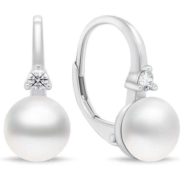 Brilio Silver Jemné strieborné náušnice s perlami EA955W 66595422